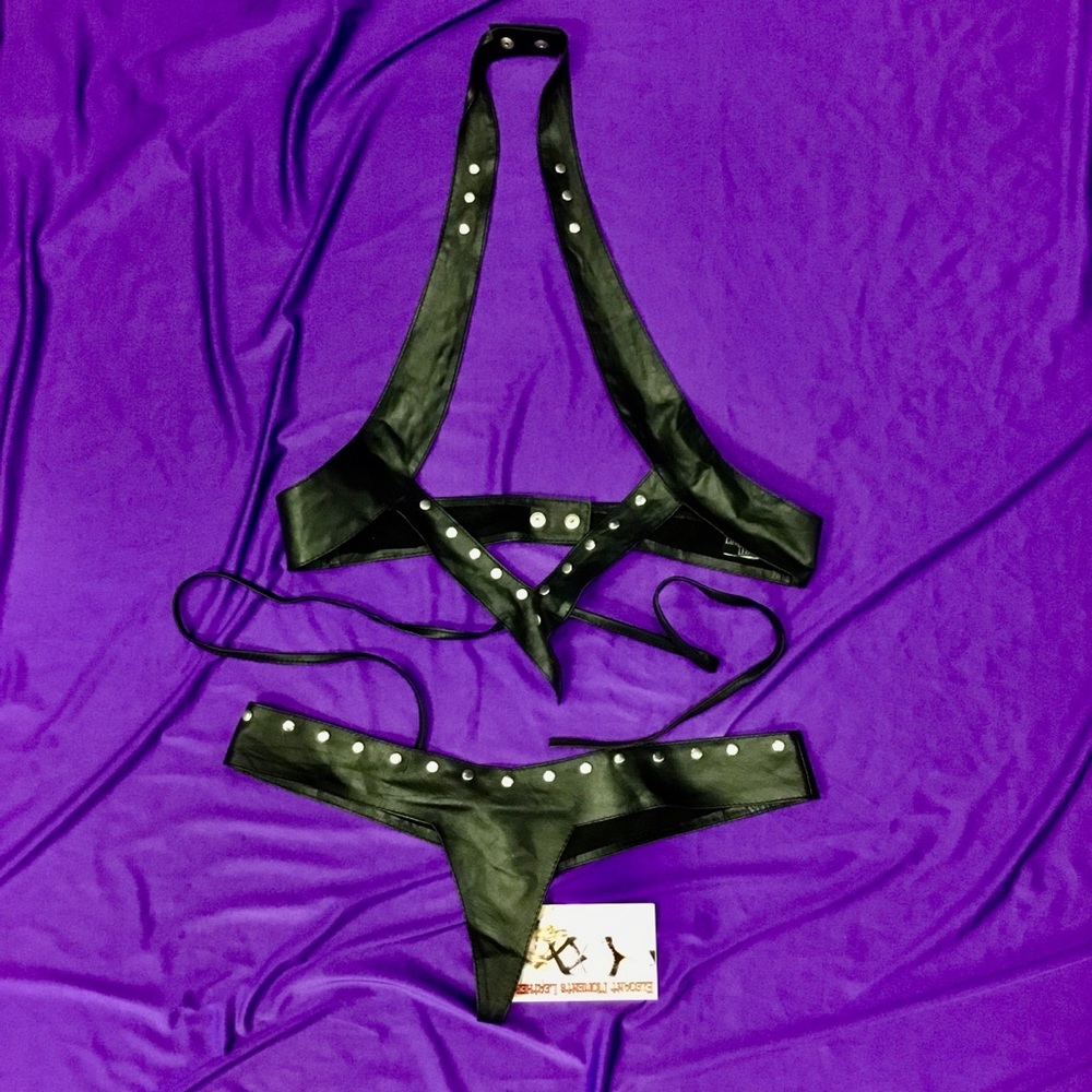 Leather lingerie set